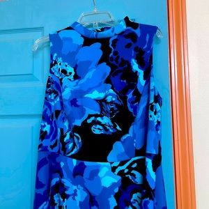 Beautiful dark blue and black Floral Dress